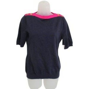 NAR*Lauren Ralph Lauren Navy Magenta Knit Trim